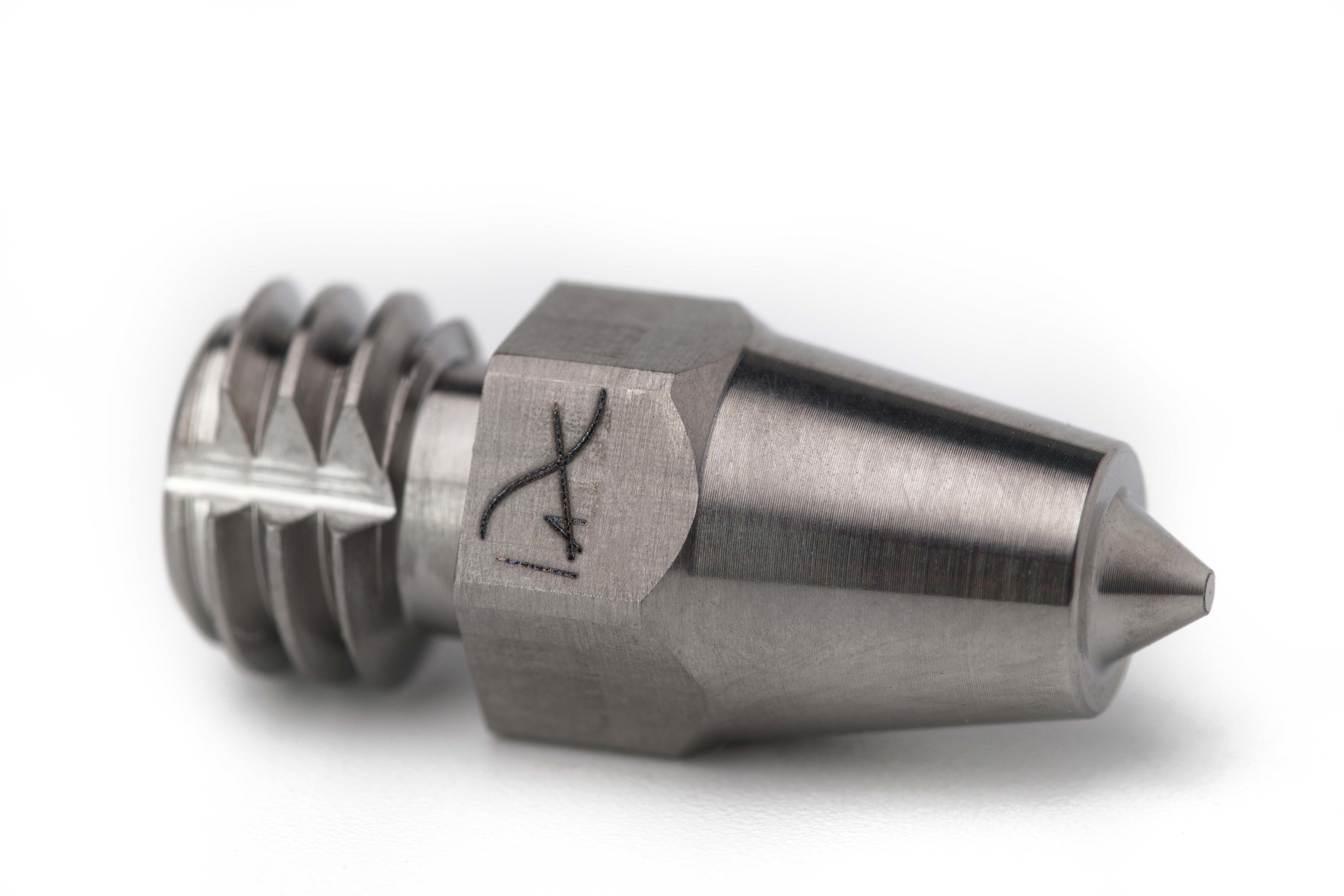 A single sharp stud for horse tack accessories, made of silver-colored metal, displayed against a white background.